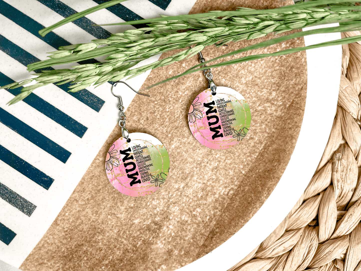 Mother's Day Round Earrings