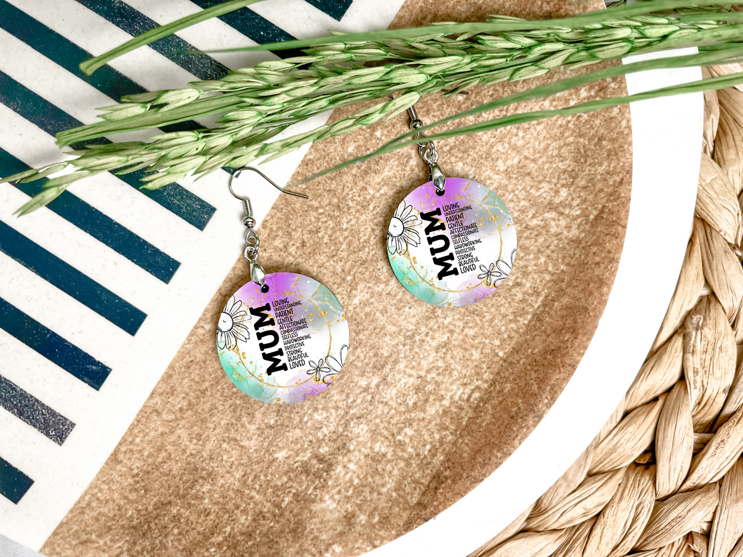 Mother's Day Round Earrings