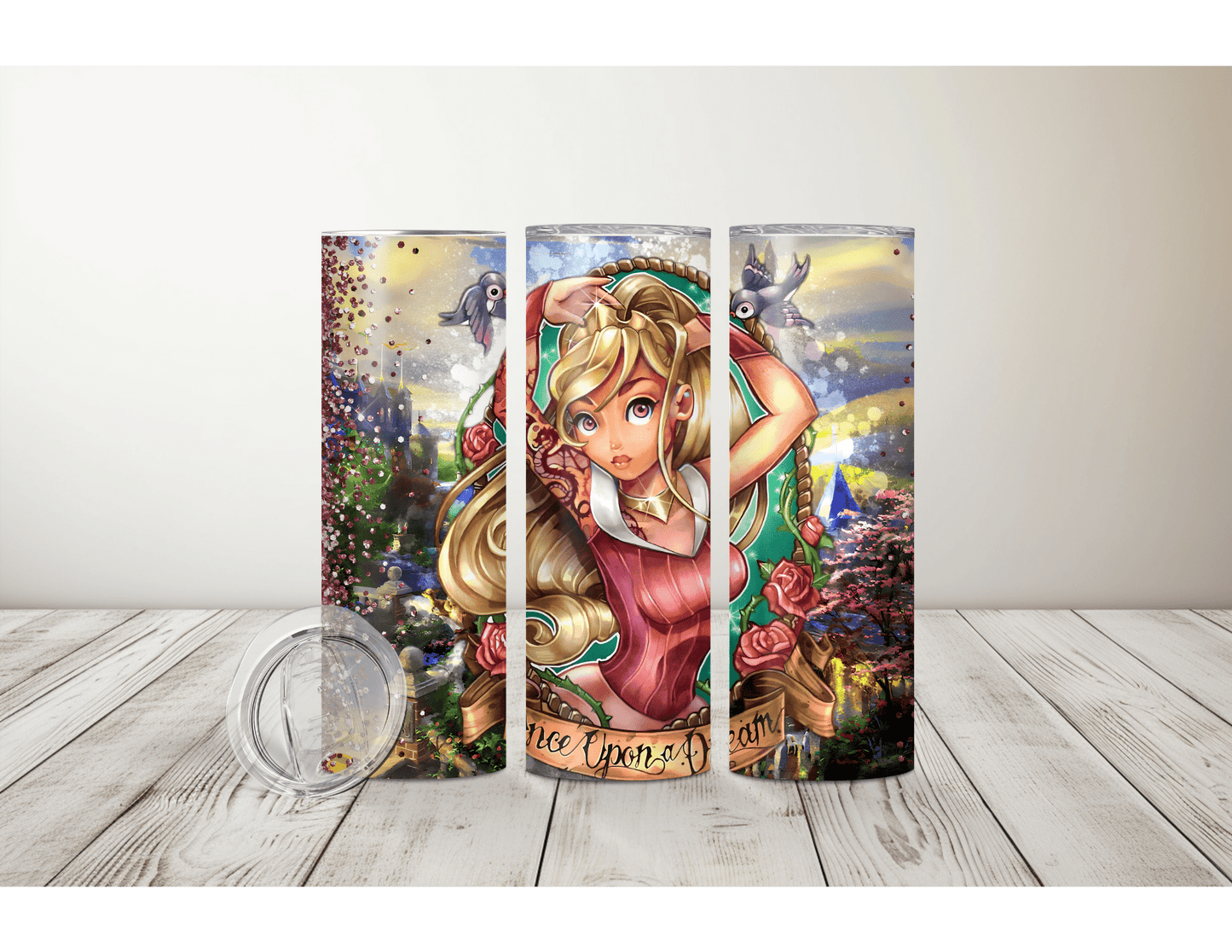 Tattooed Disney Princess Tumblers (18 Designs)