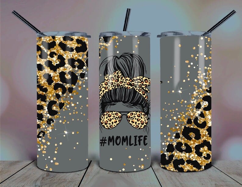 Leopard Print Mom Life Tumbler