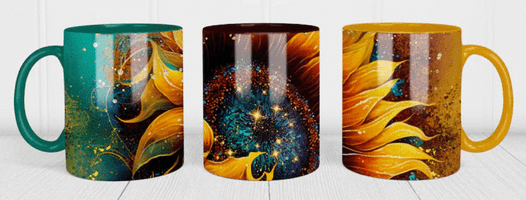 Green & Yellow Sunflower Mug