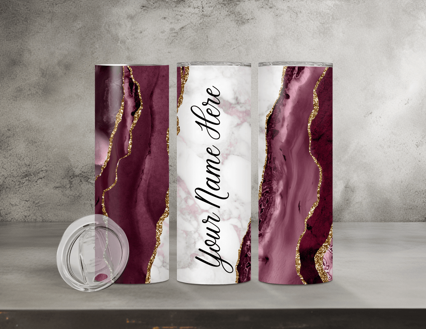 Personalized Agate Tumblers (15 Designs)