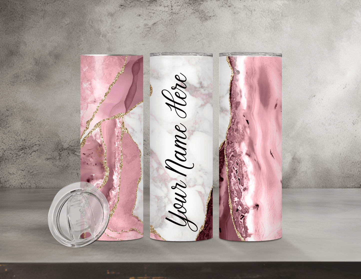 Personalized Agate Tumblers (15 Designs)