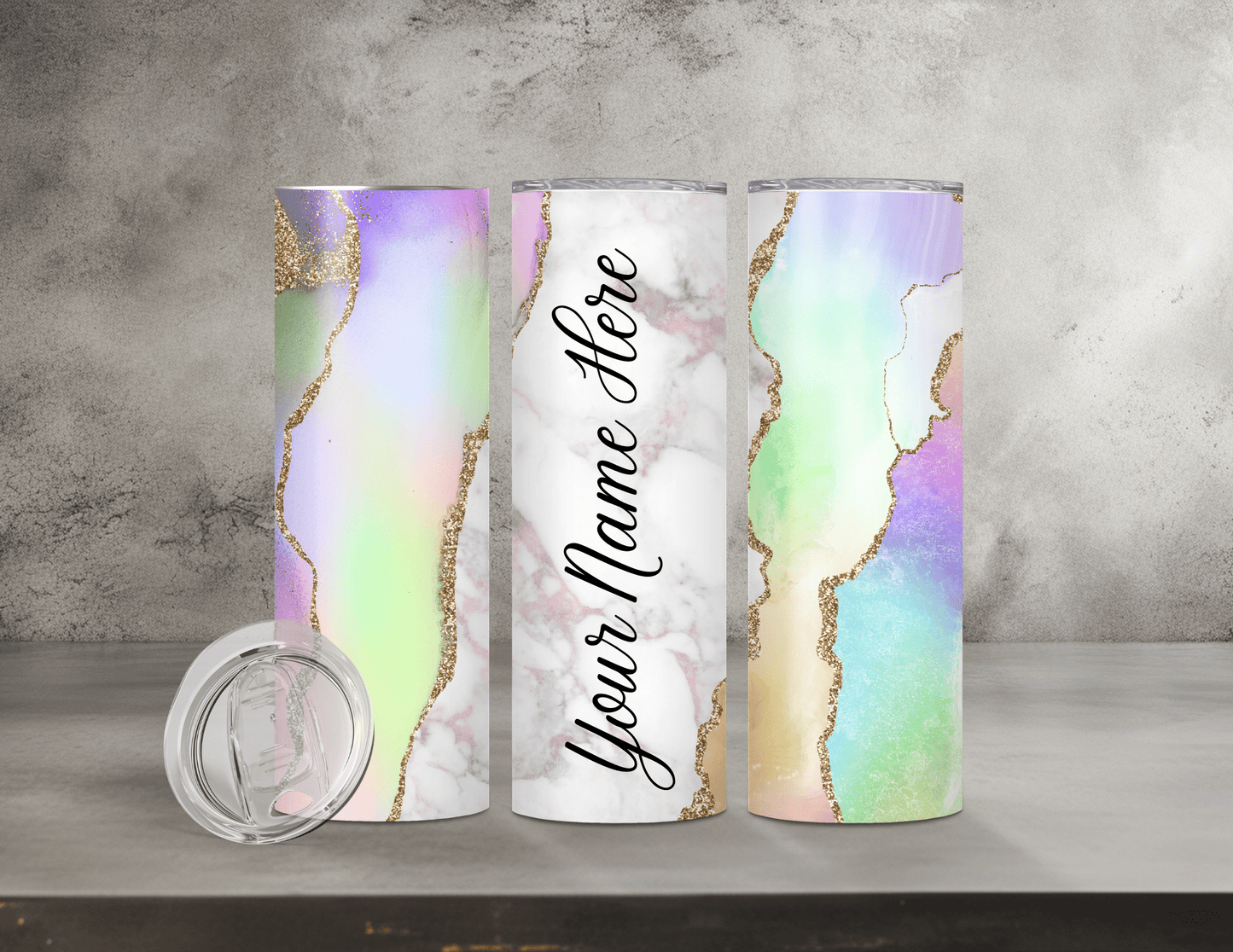 Personalized Agate Tumblers (15 Designs)