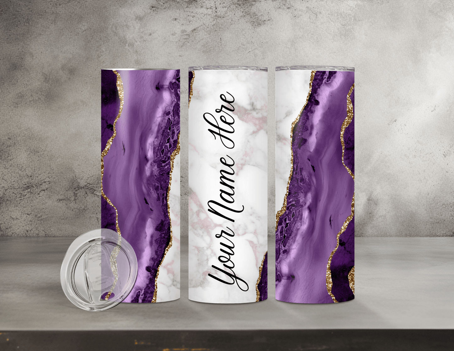 Personalized Agate Tumblers (15 Designs)