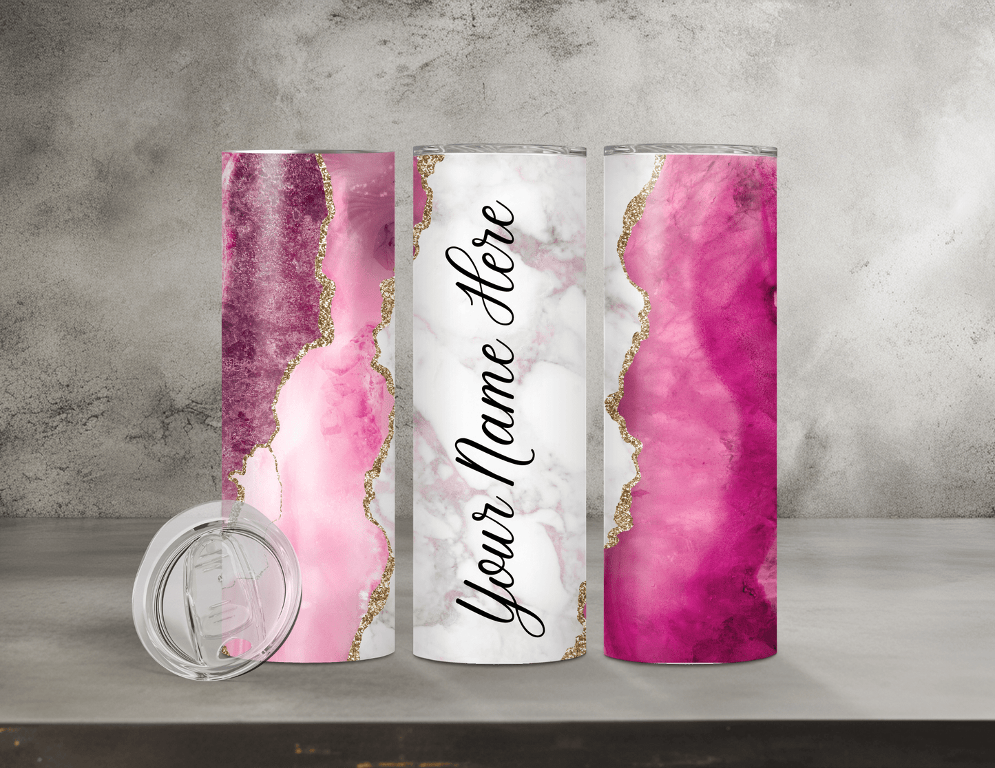 Personalized Agate Tumblers (15 Designs)