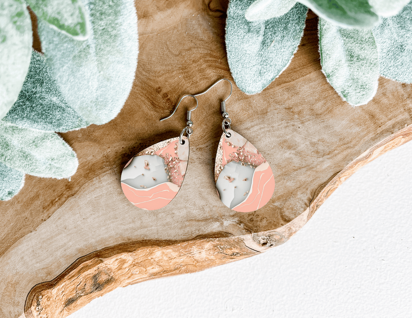 Marble Tear Drop Earrings