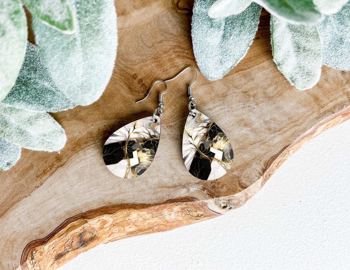 Marble Tear Drop Earrings