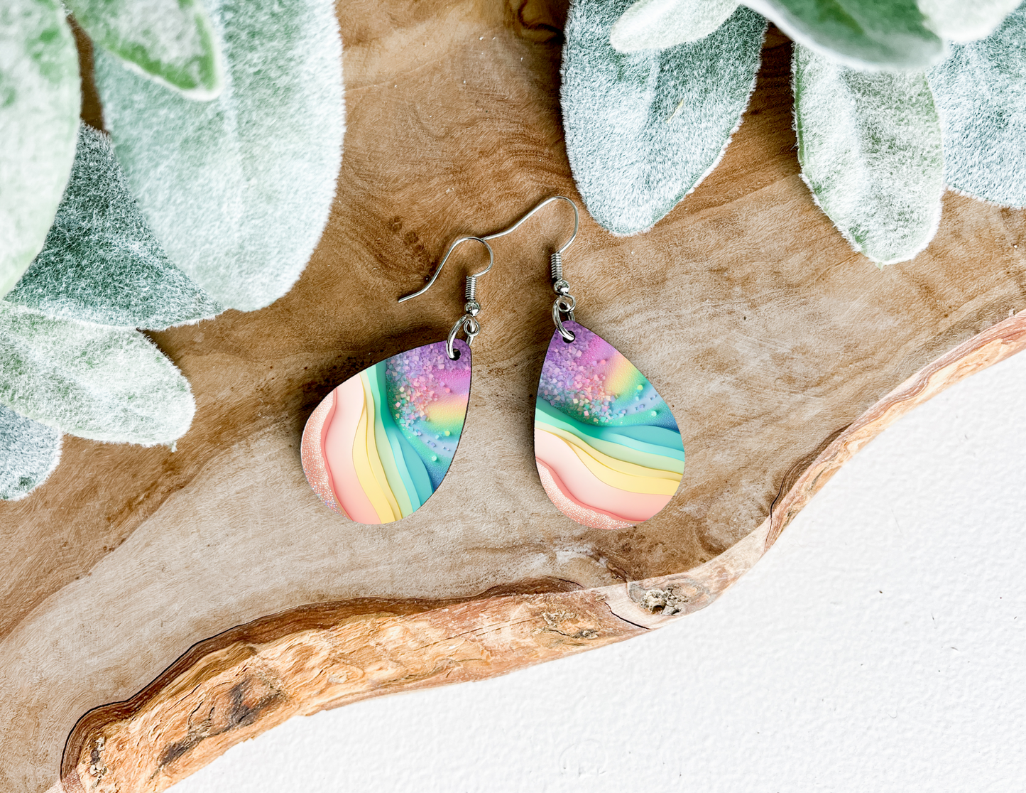 Marble Tear Drop Earrings