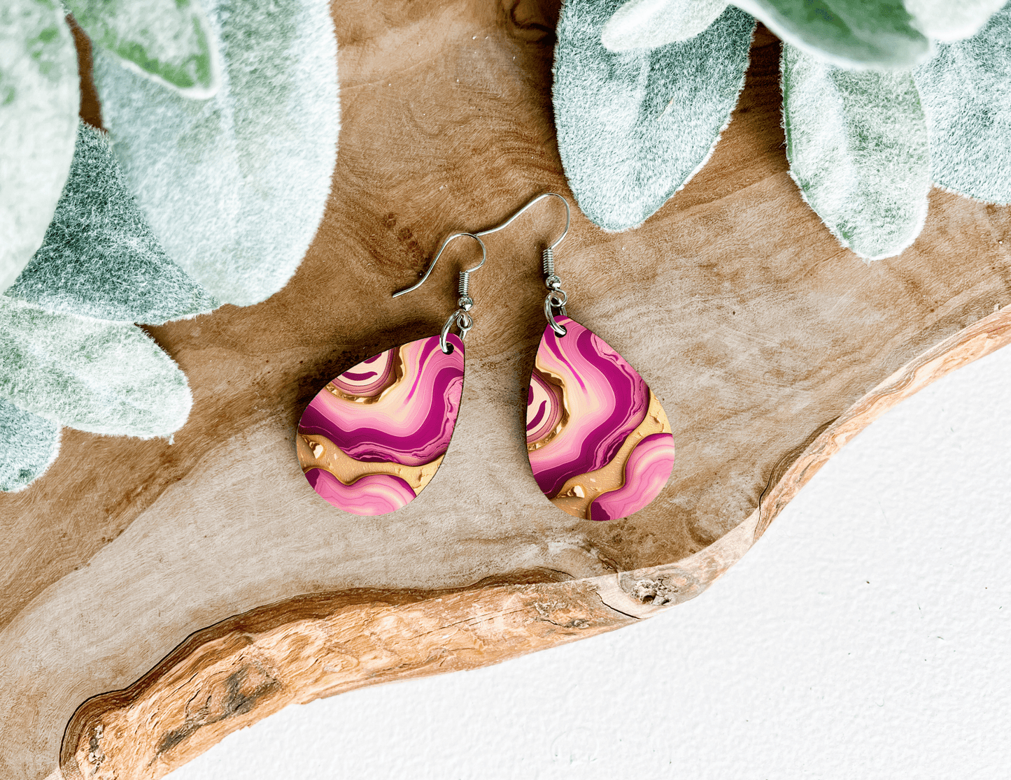 Marble Tear Drop Earrings