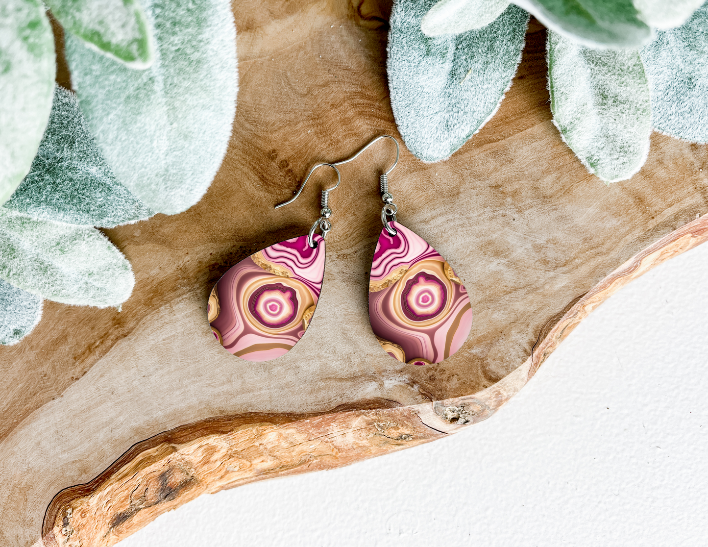 Marble Tear Drop Earrings