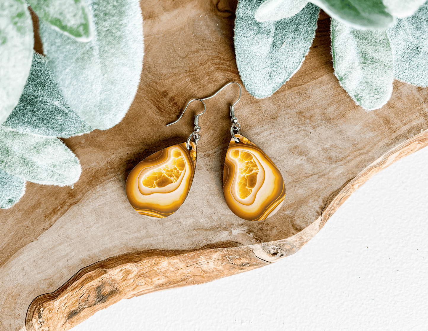 Marble Tear Drop Earrings