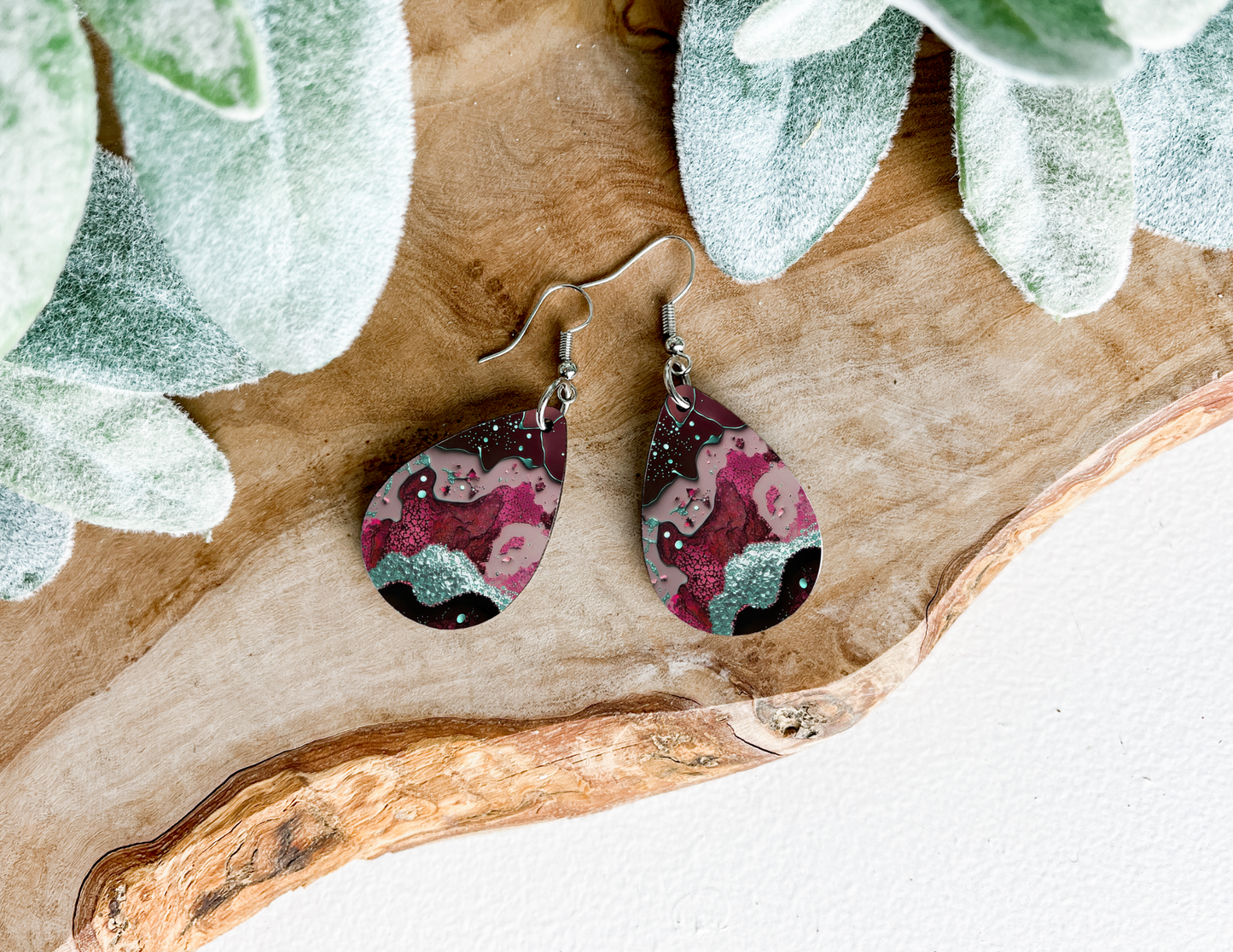 Marble Tear Drop Earrings
