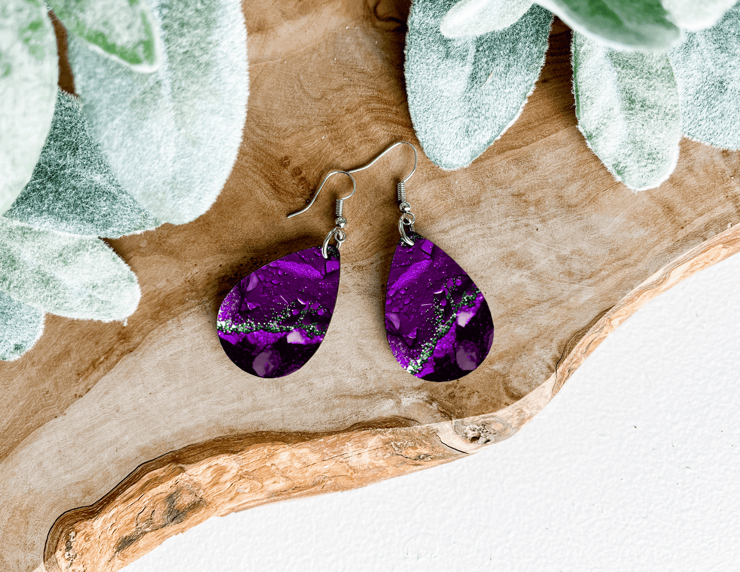 Marble Tear Drop Earrings