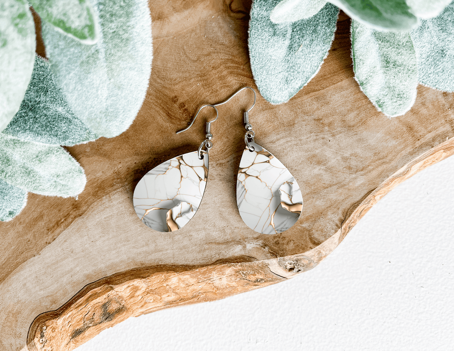 Marble Tear Drop Earrings