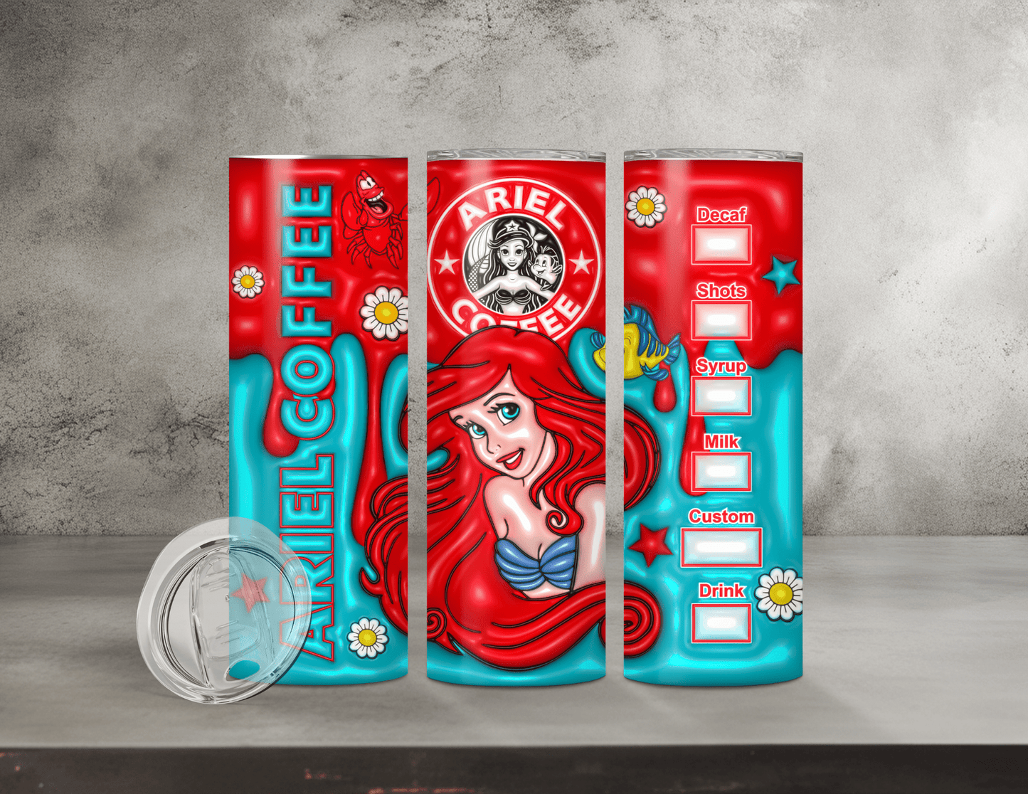 Normal & Inflated Disney Princess Tumblers (35 Designs)