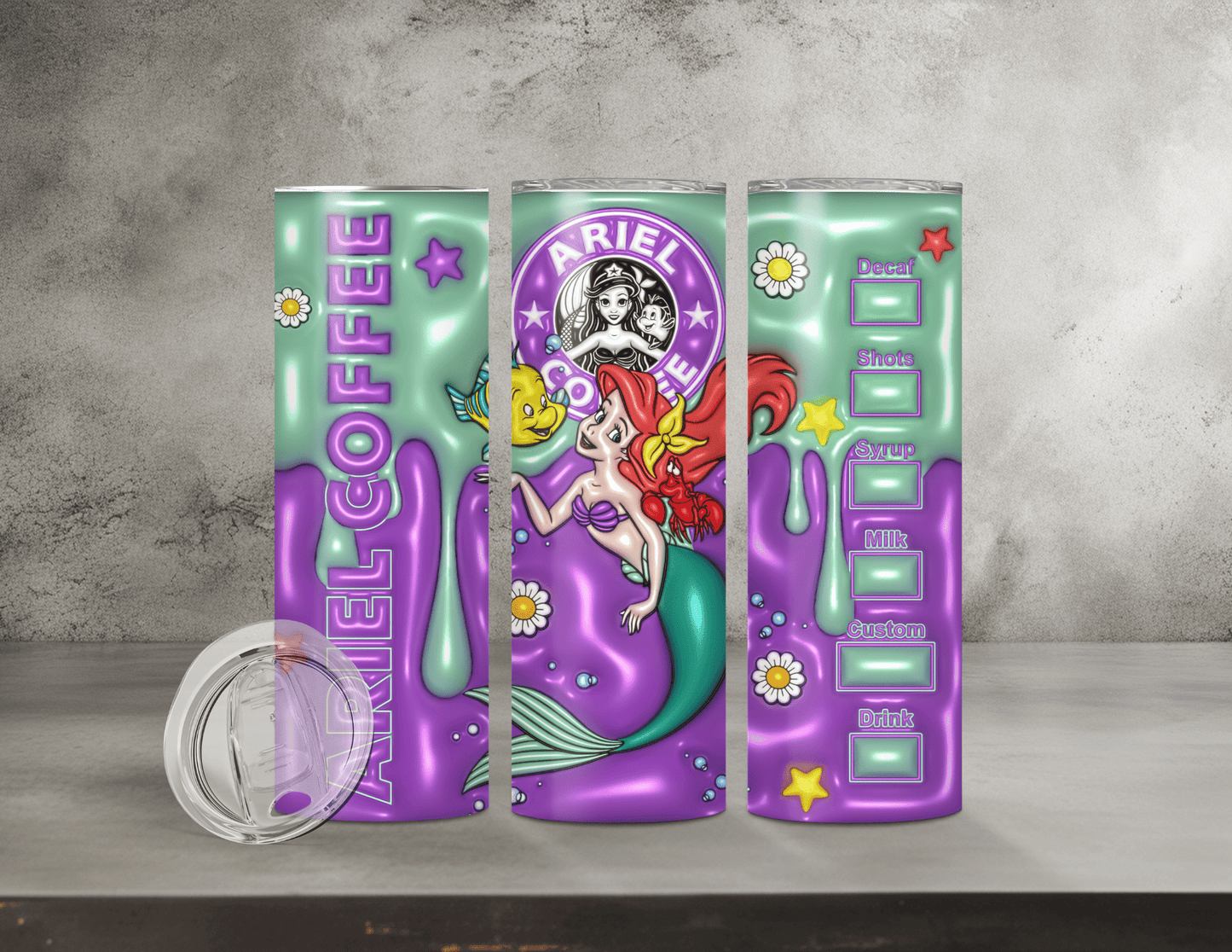 Normal & Inflated Disney Princess Tumblers (35 Designs)