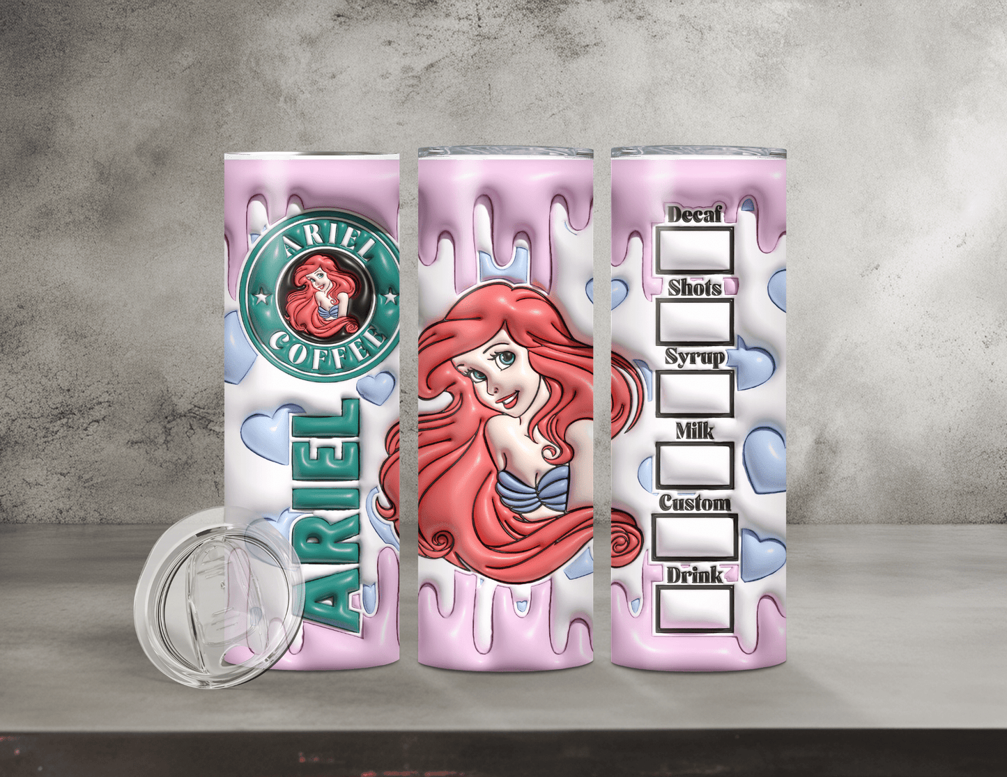 Normal & Inflated Disney Princess Tumblers (35 Designs)