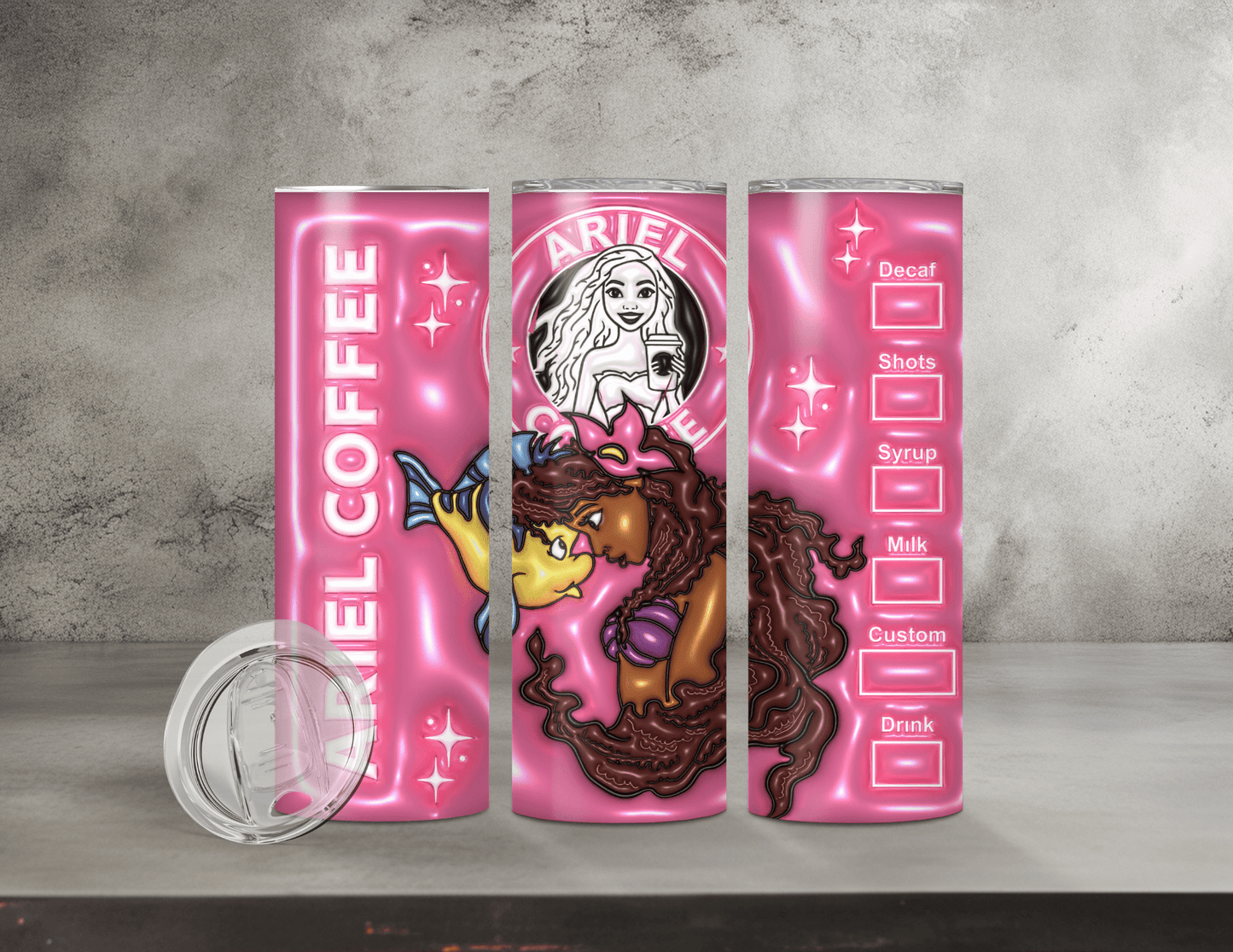 Normal & Inflated Disney Princess Tumblers (35 Designs)