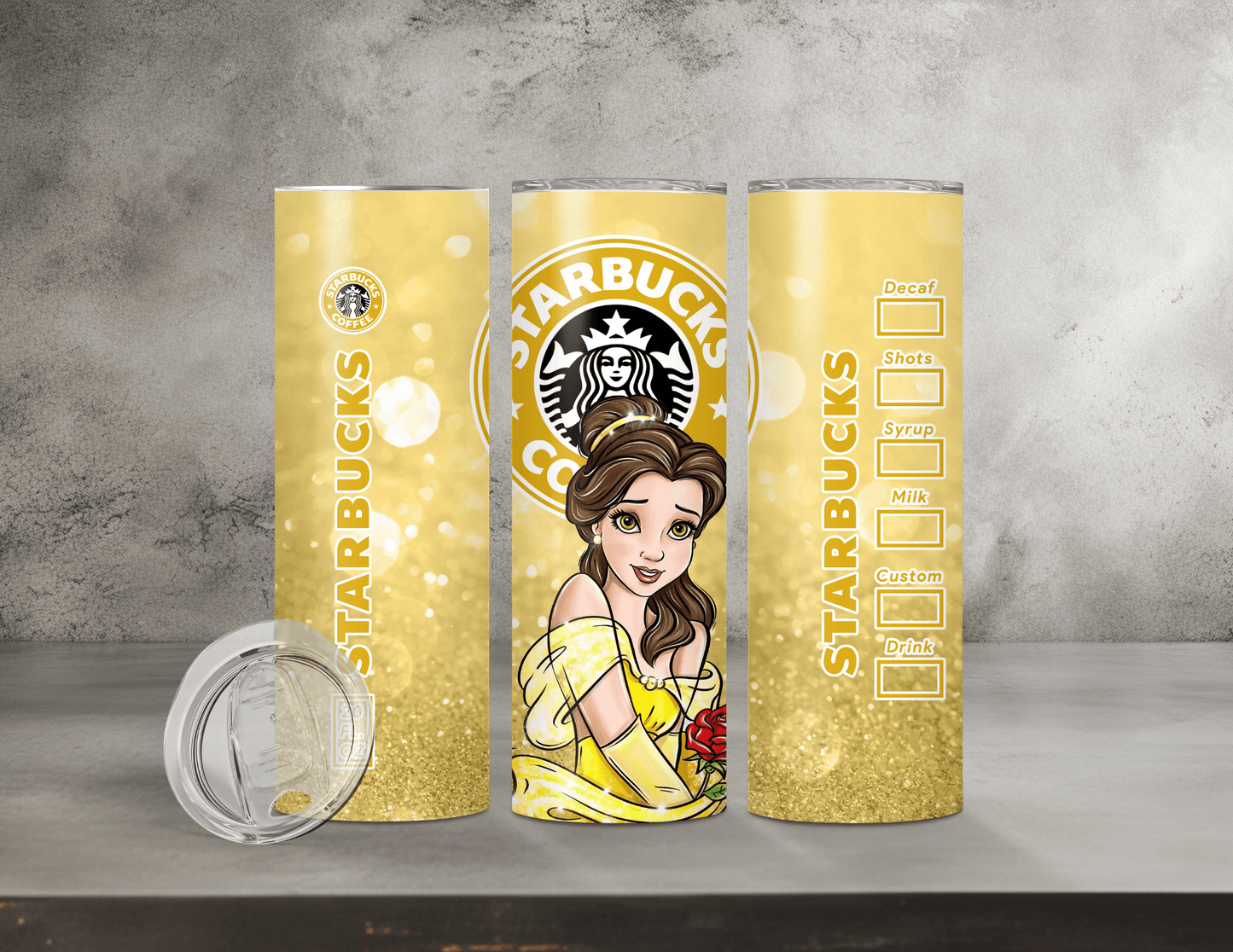 Normal & Inflated Disney Princess Tumblers (35 Designs)