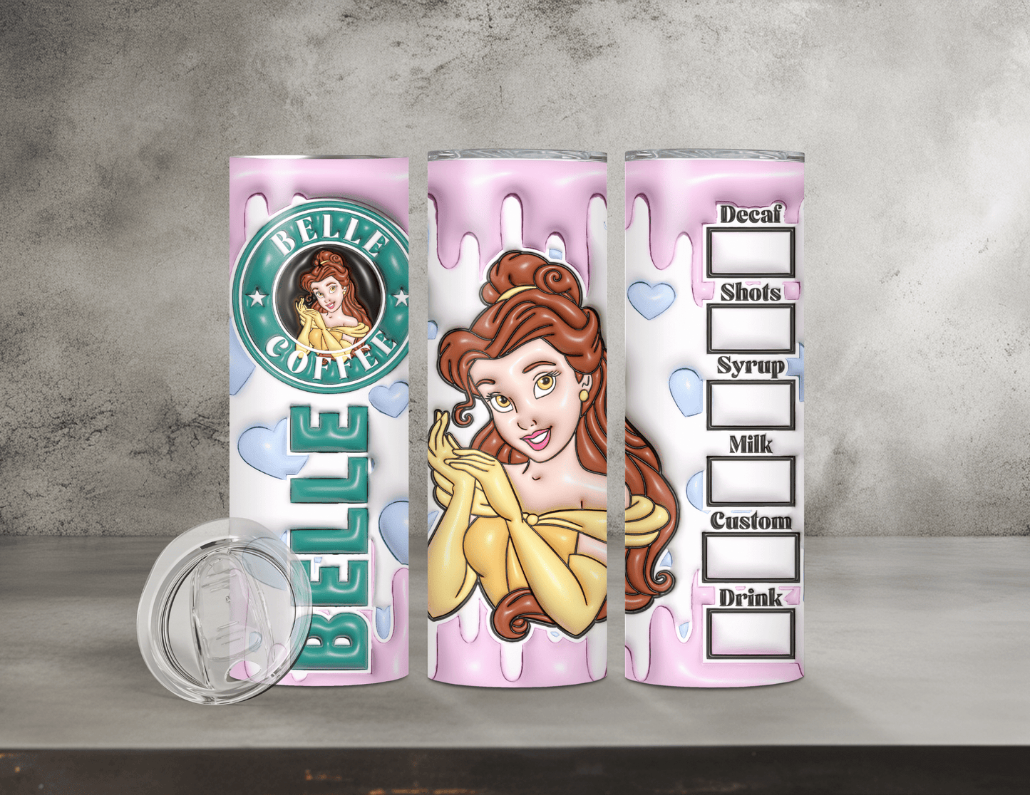 Normal & Inflated Disney Princess Tumblers (35 Designs)