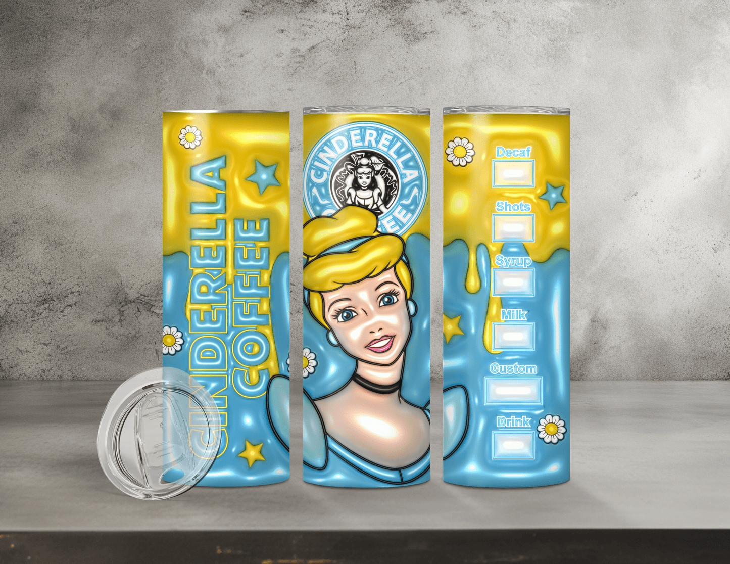 Normal & Inflated Disney Princess Tumblers (35 Designs)