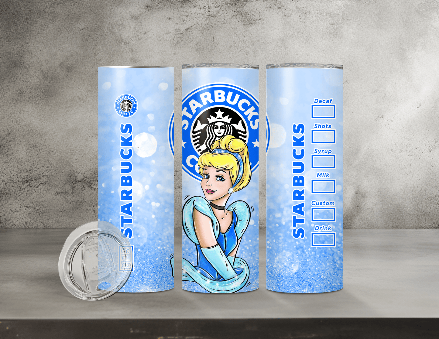Normal & Inflated Disney Princess Tumblers (35 Designs)