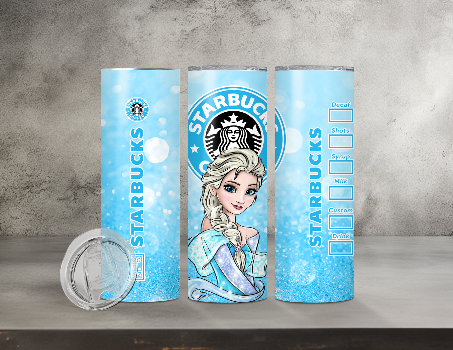Normal & Inflated Disney Princess Tumblers (35 Designs)