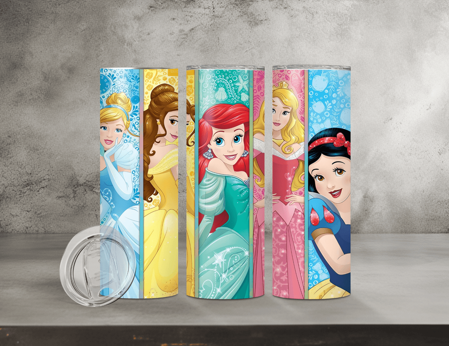 Normal & Inflated Disney Princess Tumblers (35 Designs)