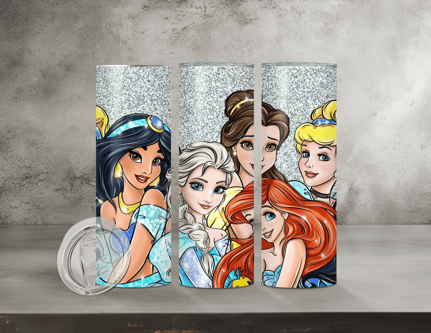 Normal & Inflated Disney Princess Tumblers (35 Designs)