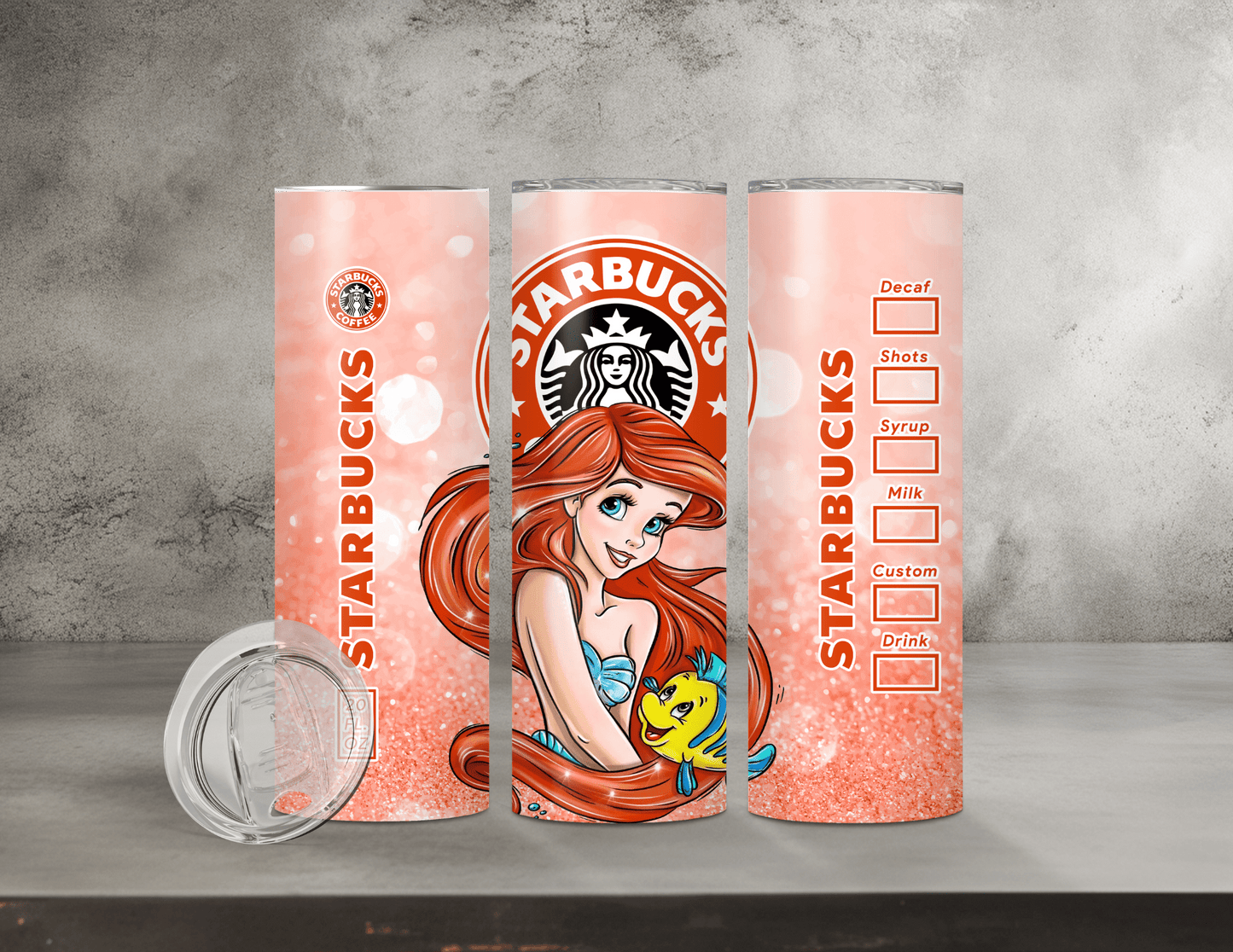 Normal & Inflated Disney Princess Tumblers (35 Designs)