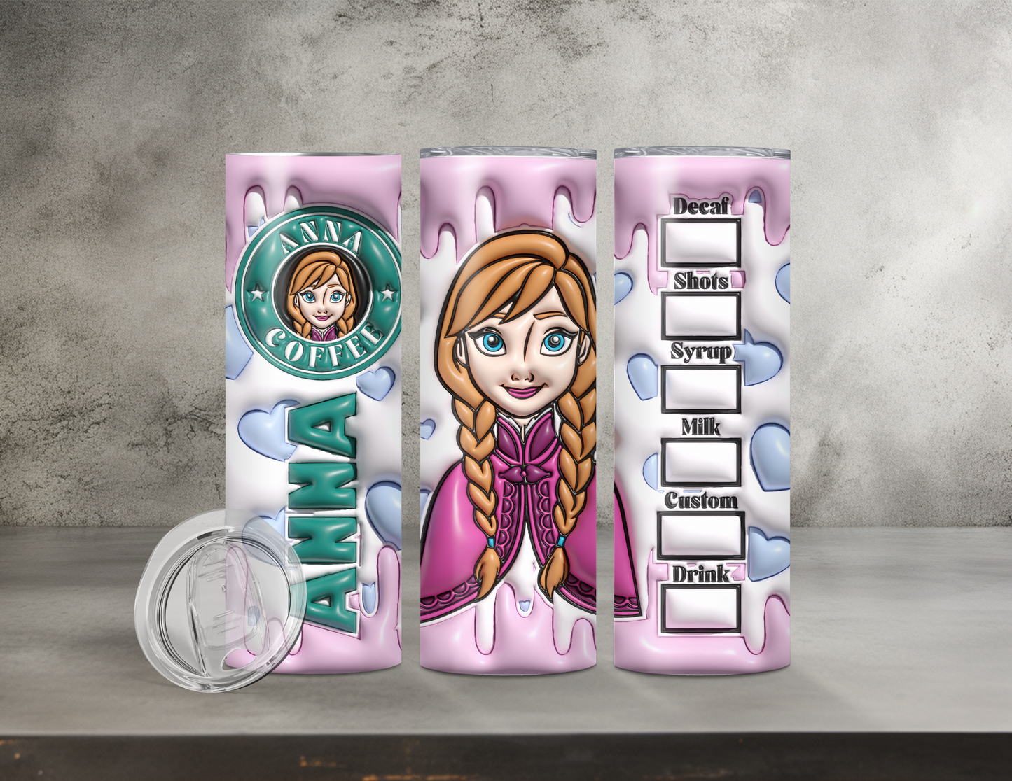 Normal & Inflated Disney Princess Tumblers (35 Designs)
