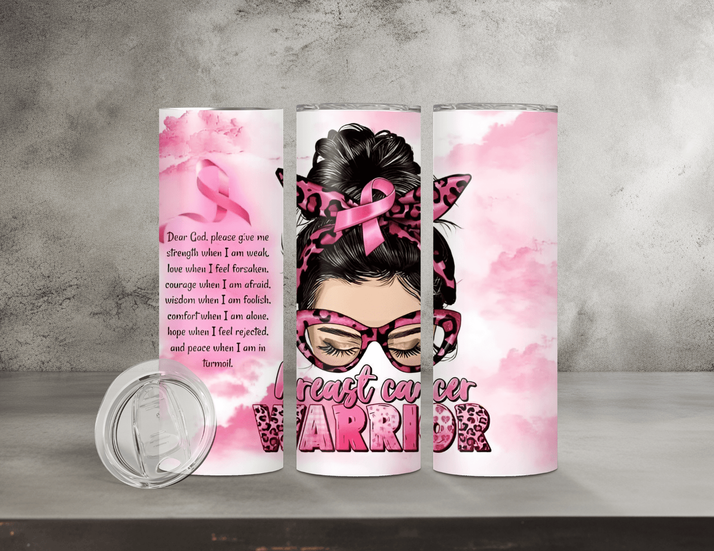 Breast Cancer Awareness Tumblers (14 Designs)
