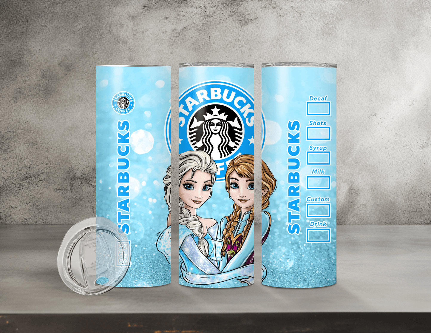 Normal & Inflated Disney Princess Tumblers (35 Designs)