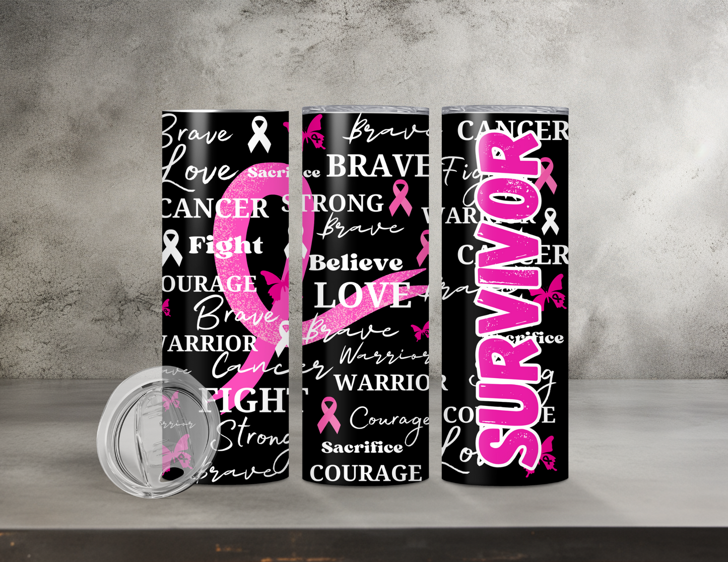 Breast Cancer Awareness Tumblers (14 Designs)