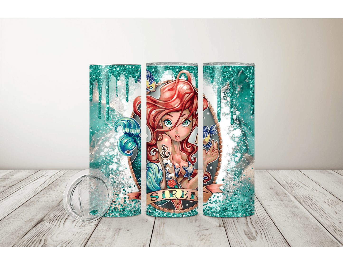 Tattooed Disney Princess Tumblers (18 Designs)