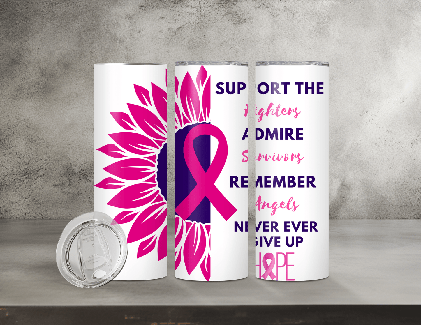 Breast Cancer Awareness Tumblers (14 Designs)