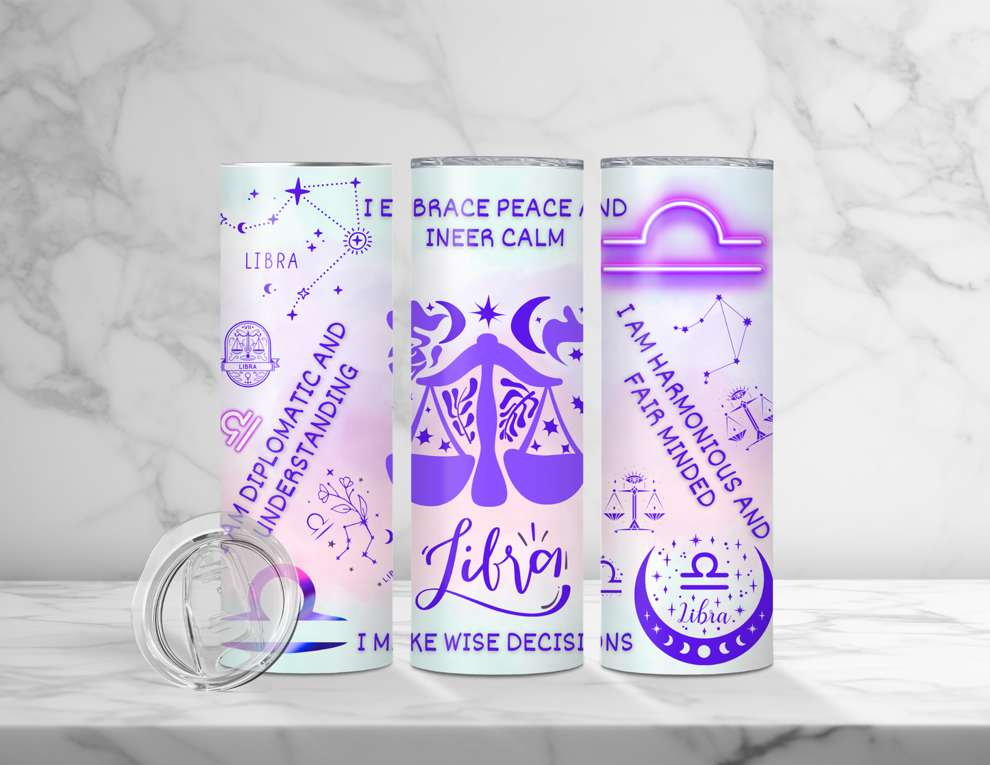 Affirmation Zodiac Tumblers (24 Designs)