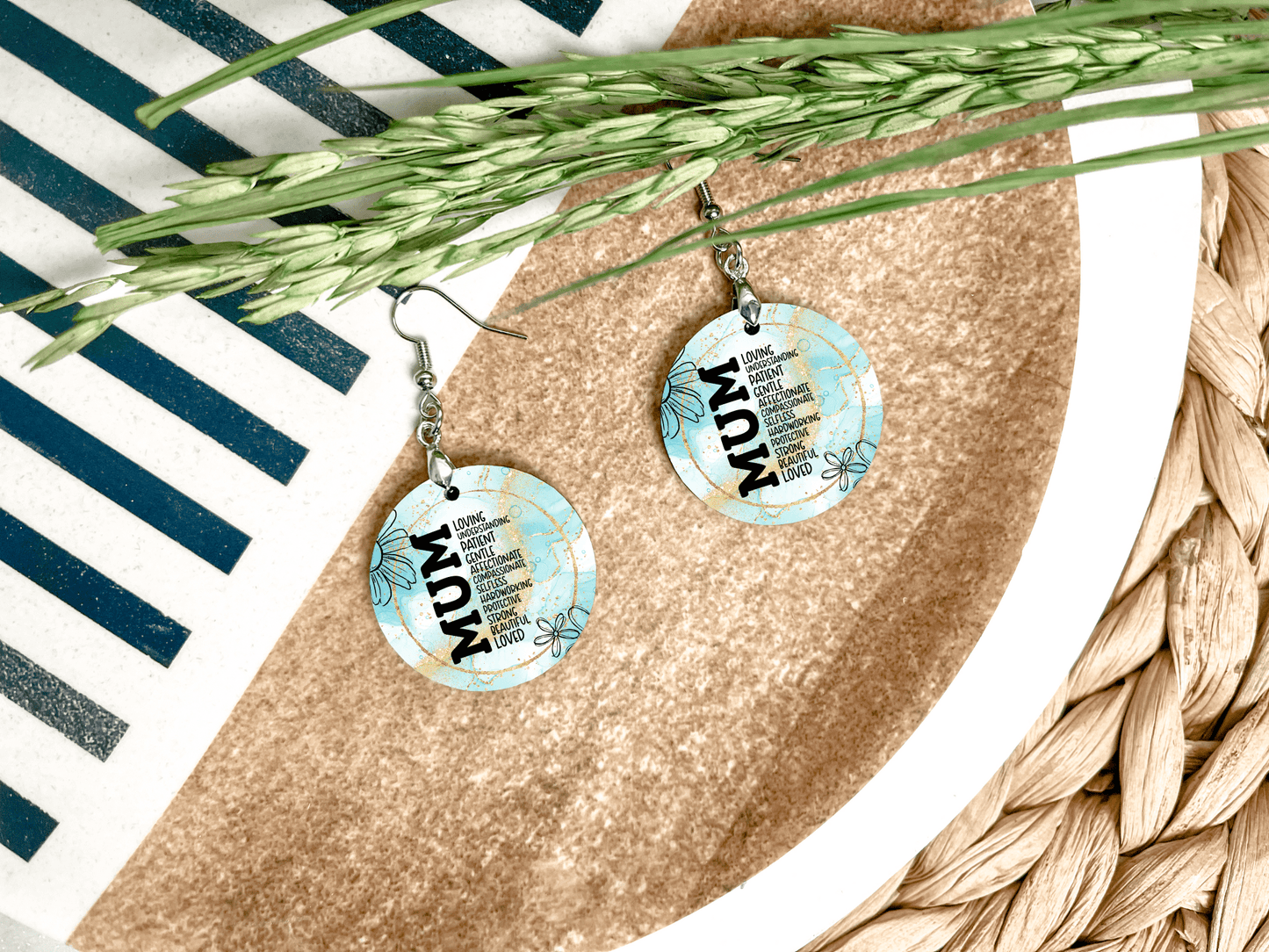 Mother's Day Round Earrings