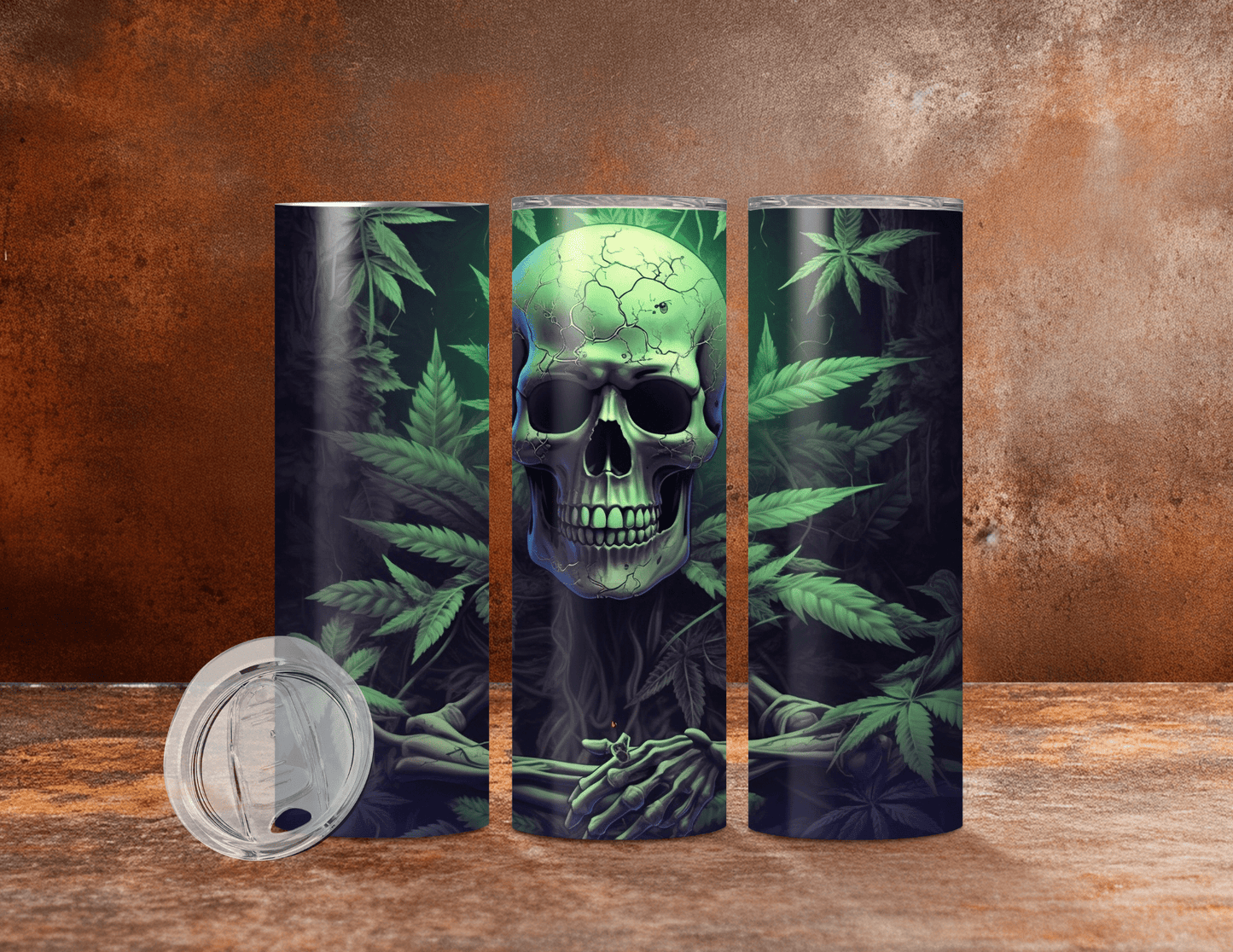 Skull & Weed Tumblers (4 Designs)