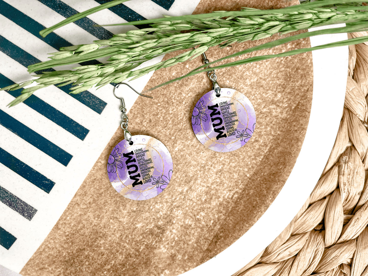 Mother's Day Round Earrings