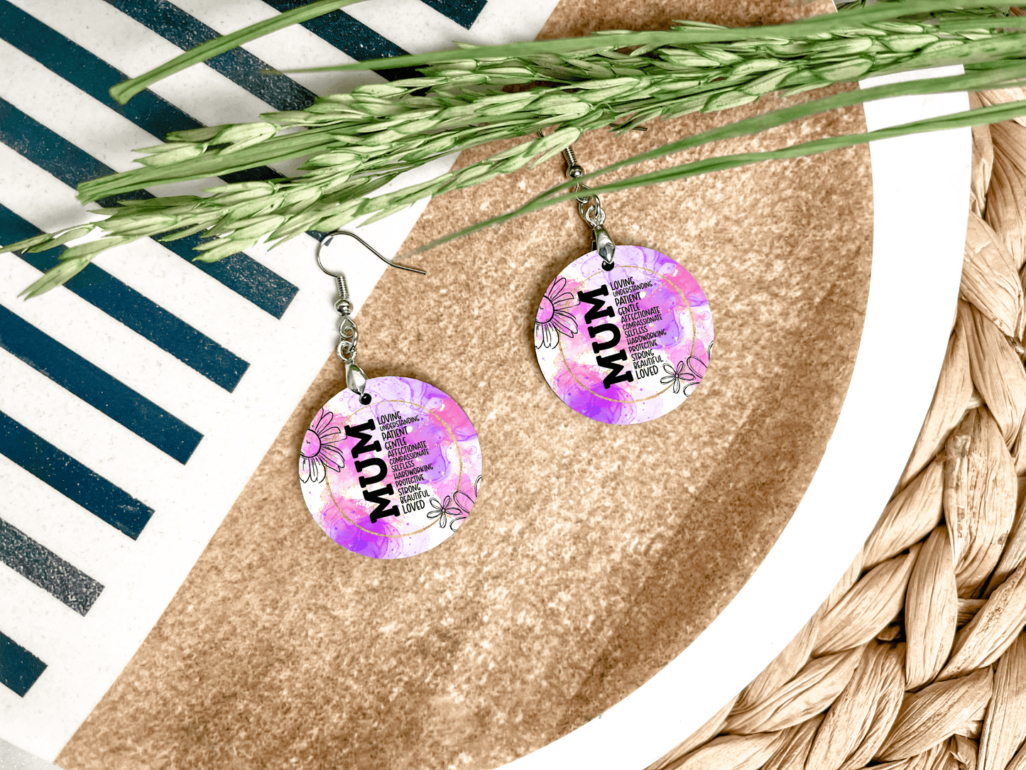 Mother's Day Round Earrings