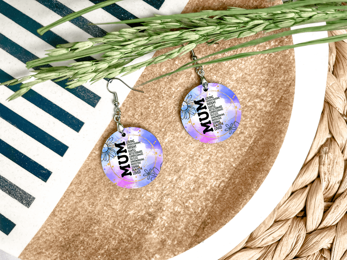 Mother's Day Round Earrings