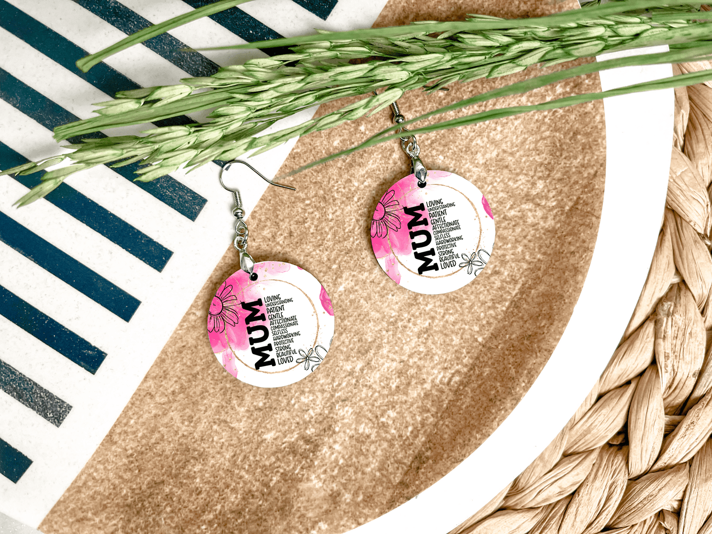 Mother's Day Round Earrings