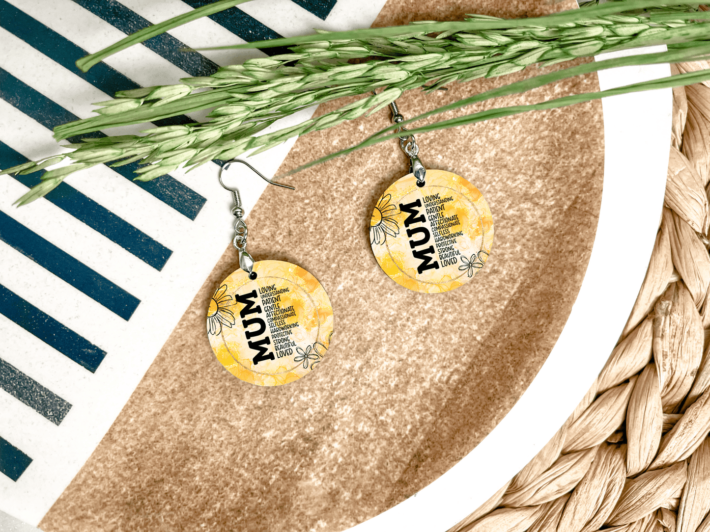 Mother's Day Round Earrings