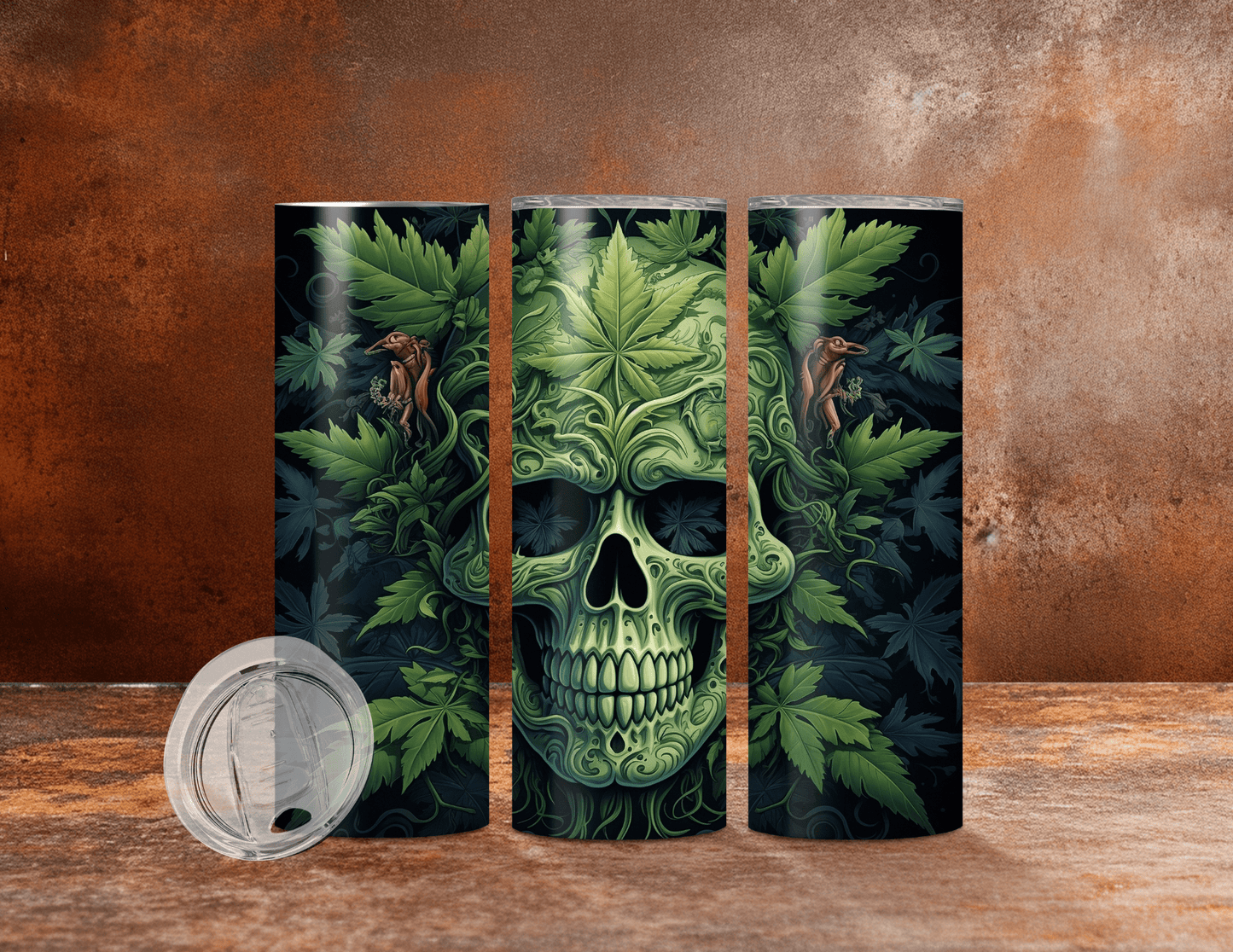Skull & Weed Tumblers (4 Designs)