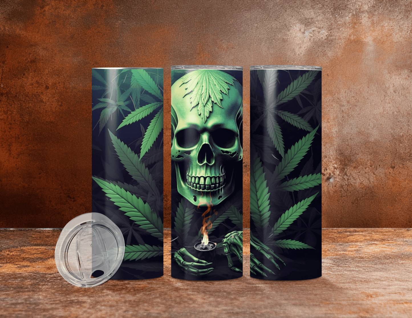 Skull & Weed Tumblers (4 Designs)