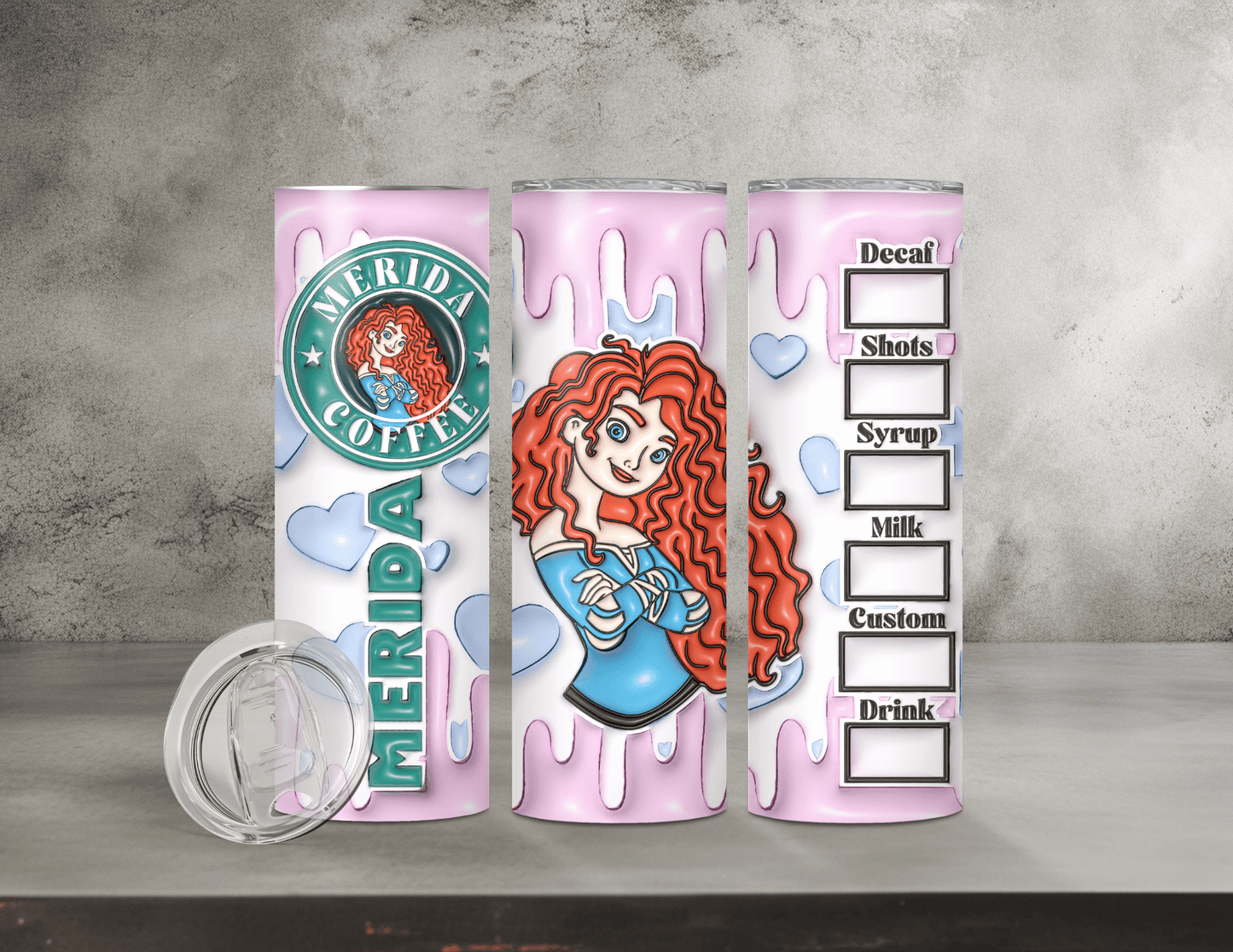 Normal & Inflated Disney Princess Tumblers (35 Designs)