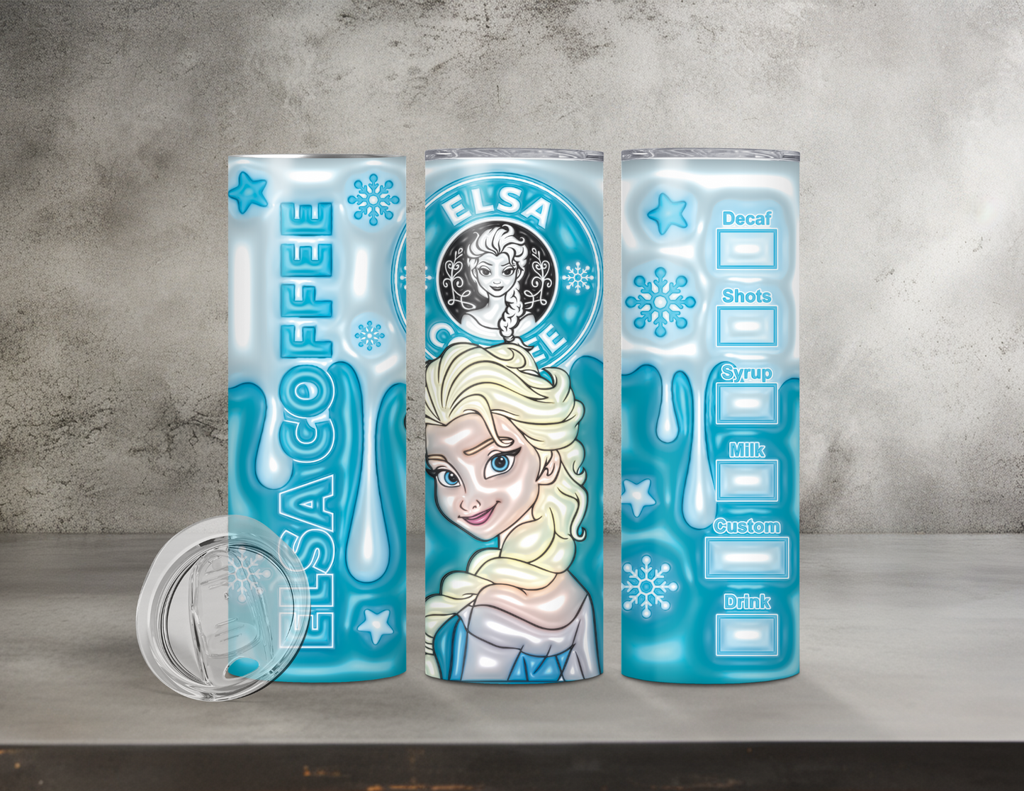 Normal & Inflated Disney Princess Tumblers (35 Designs)
