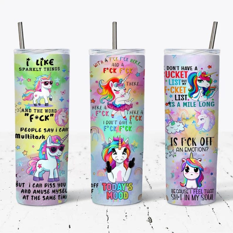 Naughty Unicorn Tumblers (3 Designs)